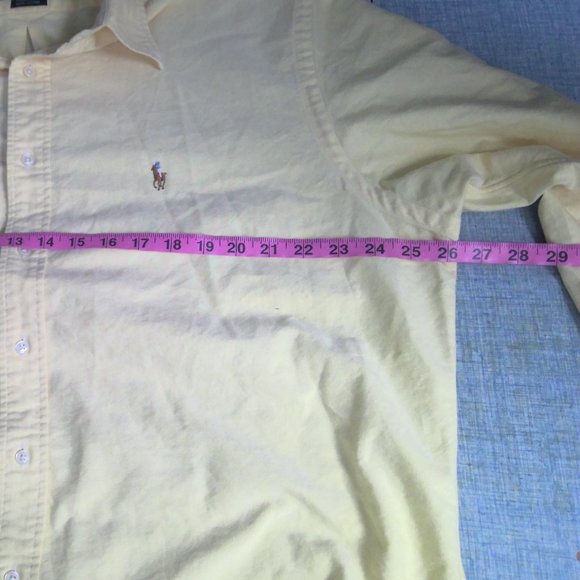 Polo Ralph Lauren Button Down Shirt Long Sleeve Yellow Yarmouth Men's XL - Picture 6 of 8